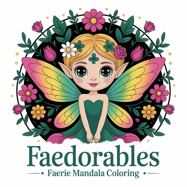 Cover of Faedorables Heavenly Flowers: Mandala Faerie